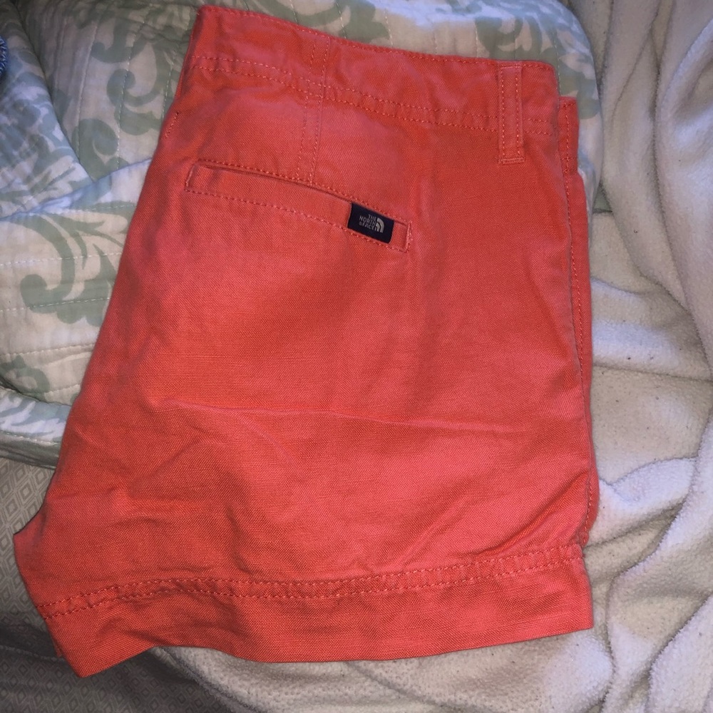 Coral North Face shorts